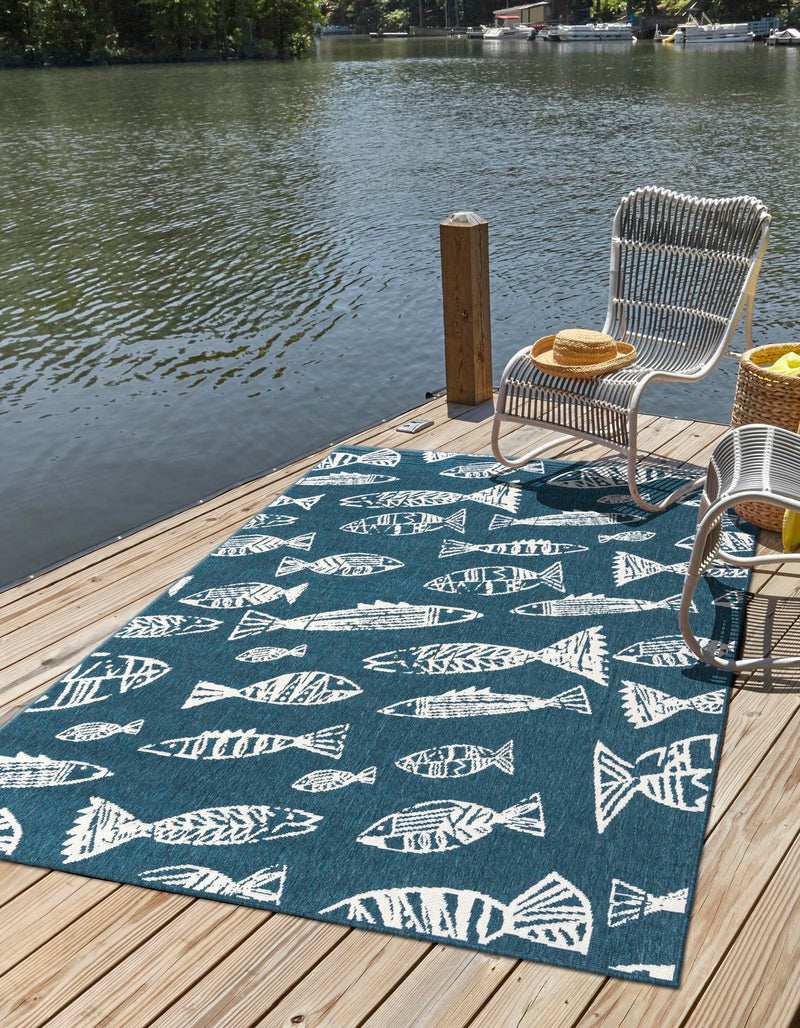 Seaside Haven Rugs Collection Area Rug -  Oceanview Rectangle Blue  lifestyle 2