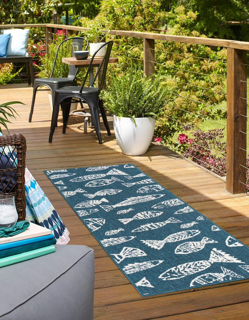 Seaside Haven Rugs Collection Area Rug -  Oceanview Runner Blue  lifestyle 24