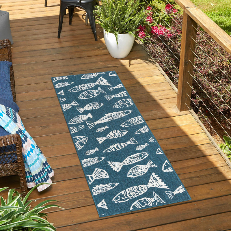 Seaside Haven Rugs Collection Area Rug -  Oceanview Runner Blue  lifestyle 68