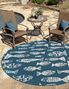 Seaside Haven Rugs Collection Area Rug -  Oceanview Round Blue  lifestyle 23