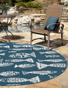 Seaside Haven Rugs Collection Area Rug -  Oceanview Round Blue  lifestyle 27