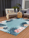 Seaside Blooms Collection Area Rug - Haven Rectangle Blue  lifestyle 4