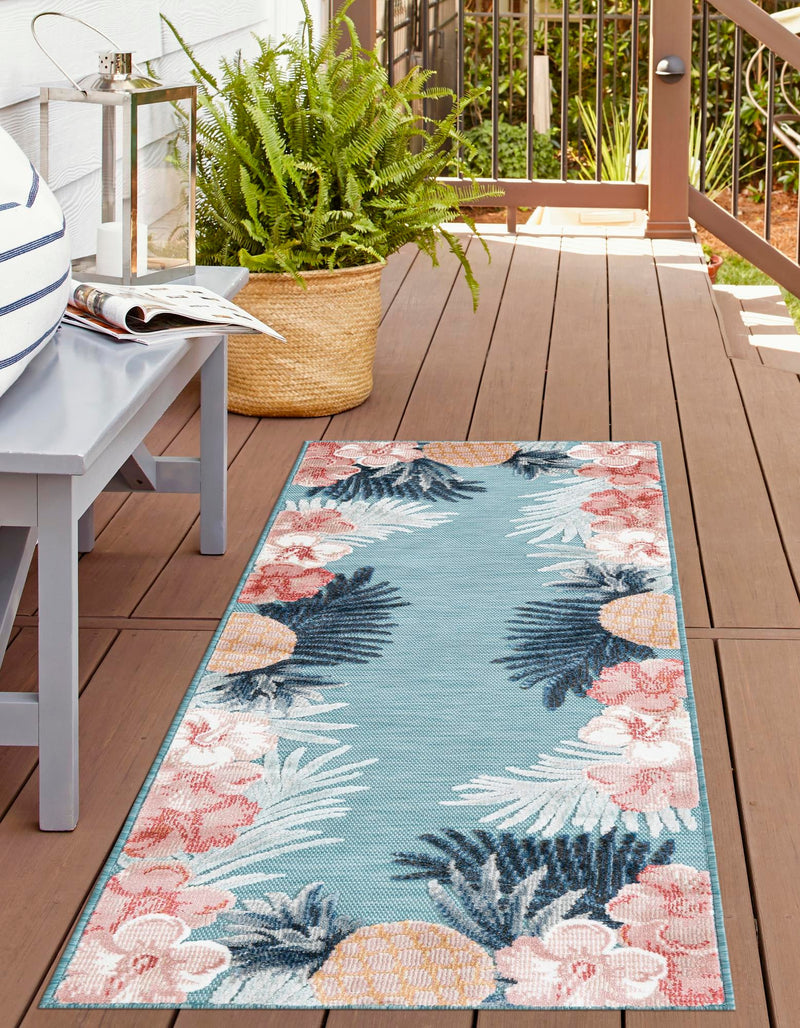 Seaside Blooms Collection Area Rug - Haven Runner Blue  lifestyle 37