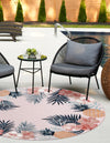 Seaside Blooms Collection Area Rug - Haven Round Pink  lifestyle 39