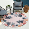 Seaside Blooms Collection Area Rug - Haven Round Pink  lifestyle 50