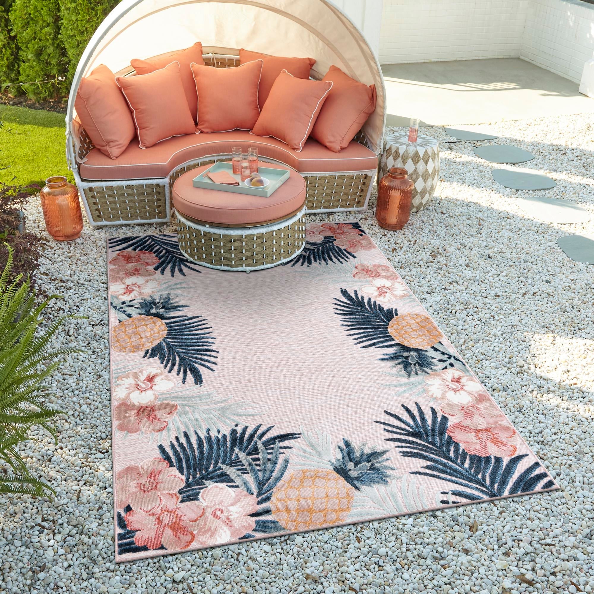 Seaside Blooms Collection Area Rug - Haven