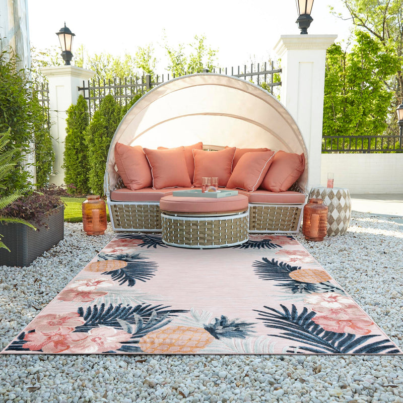 Seaside Blooms Collection Area Rug - Haven Rectangle Pink  lifestyle 29