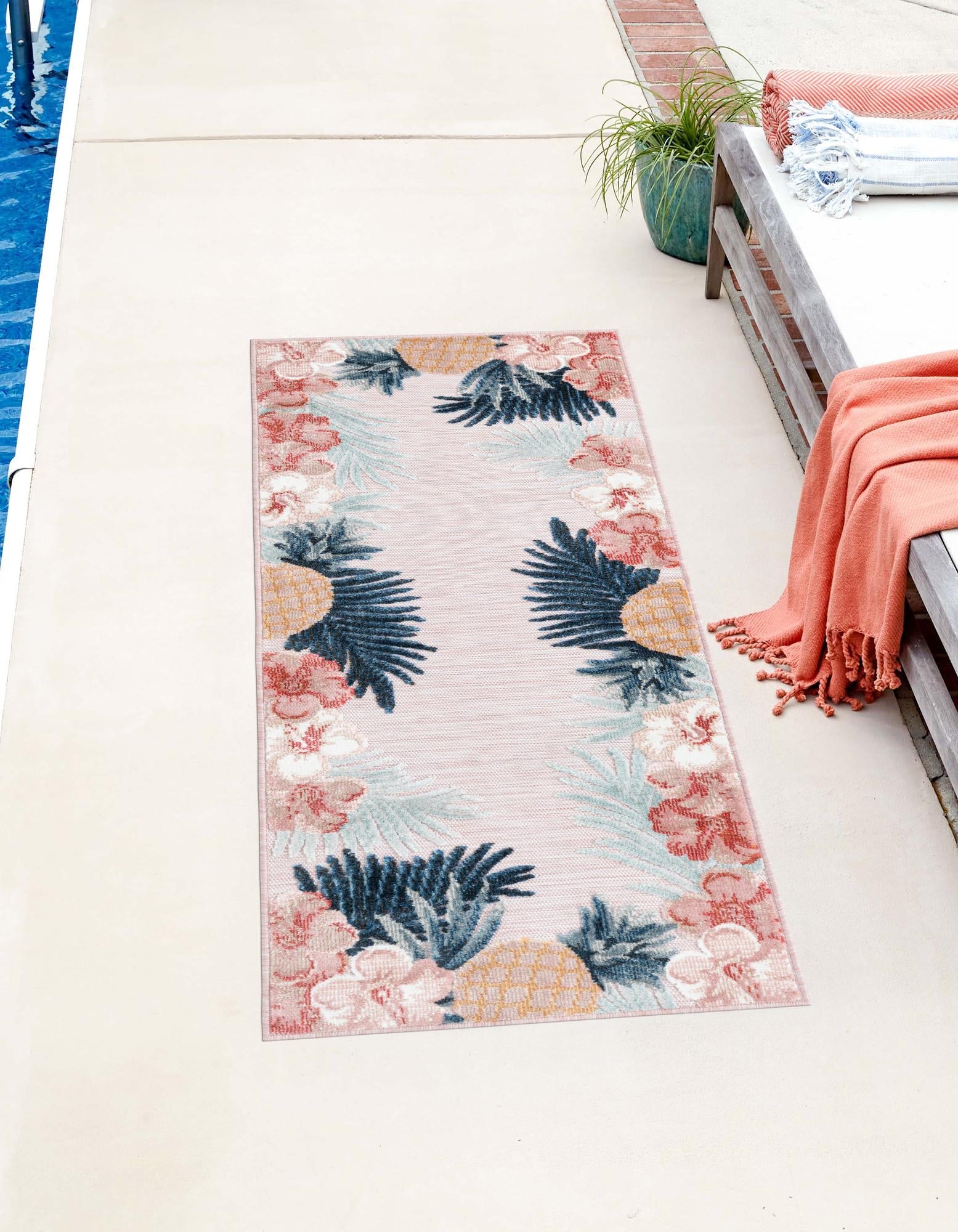 Seaside Blooms Collection Area Rug - Haven