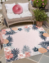 Seaside Blooms Collection Area Rug - Haven Square Pink  lifestyle 35