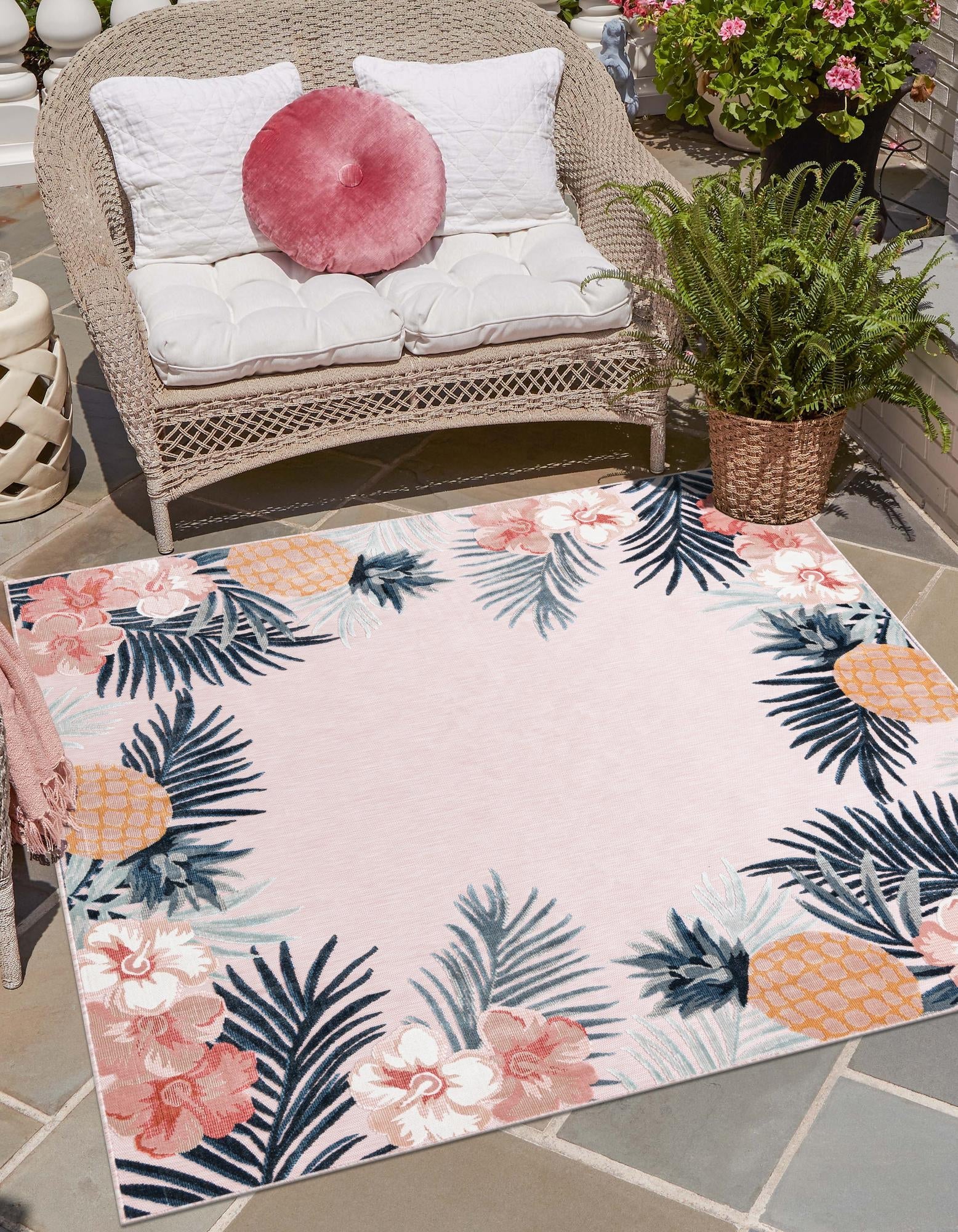 Seaside Blooms Collection Area Rug - Haven