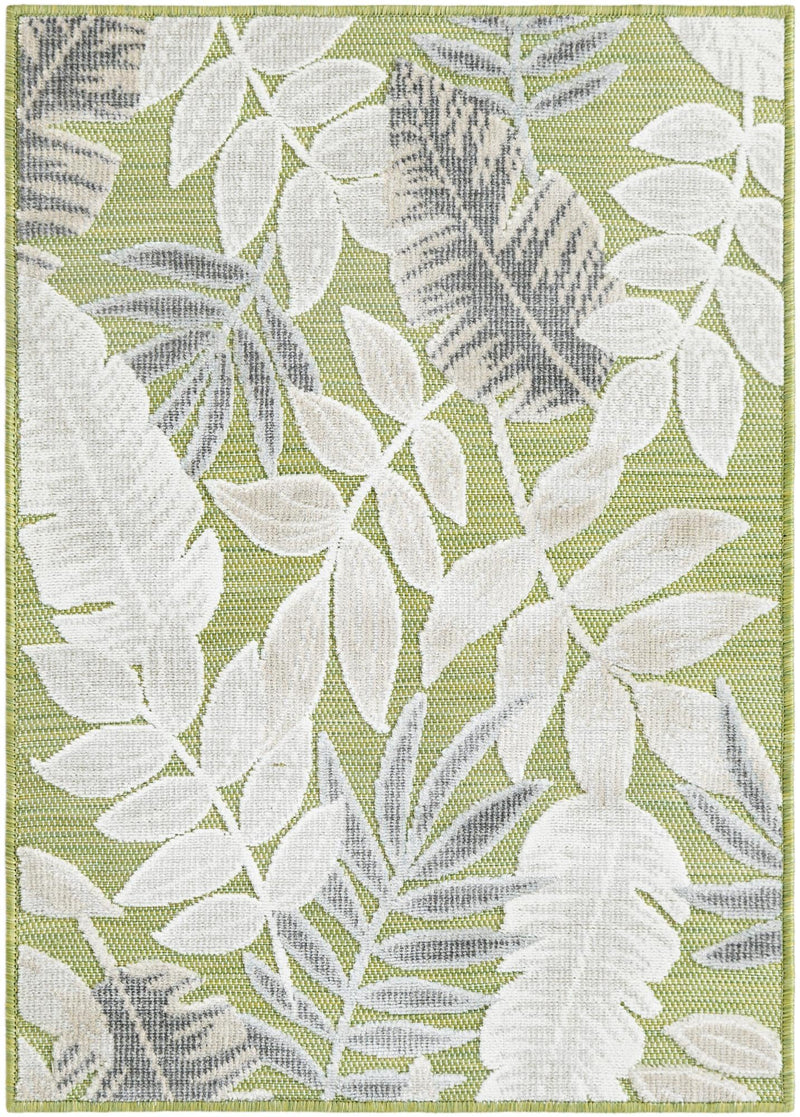 Seaside Blooms Collection Area Rug -  Serene Rectangle Green Main