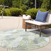 Seaside Blooms Collection Area Rug -  Serene Round Green  lifestyle 128