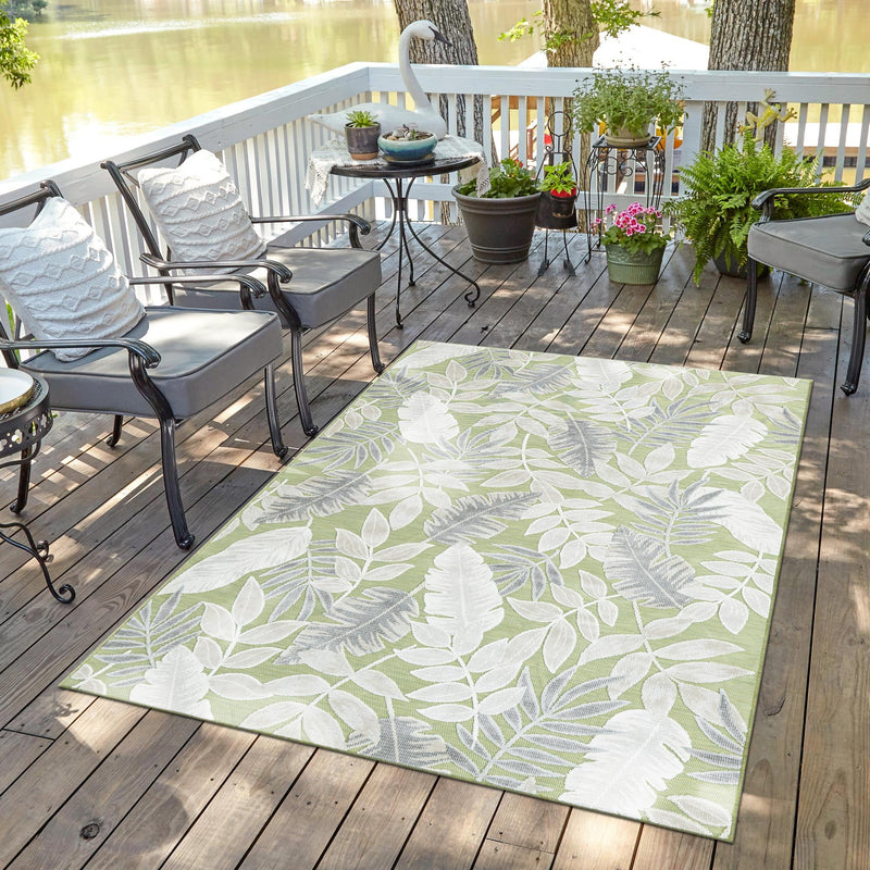 Seaside Blooms Collection Area Rug -  Serene Rectangle Green  lifestyle 62