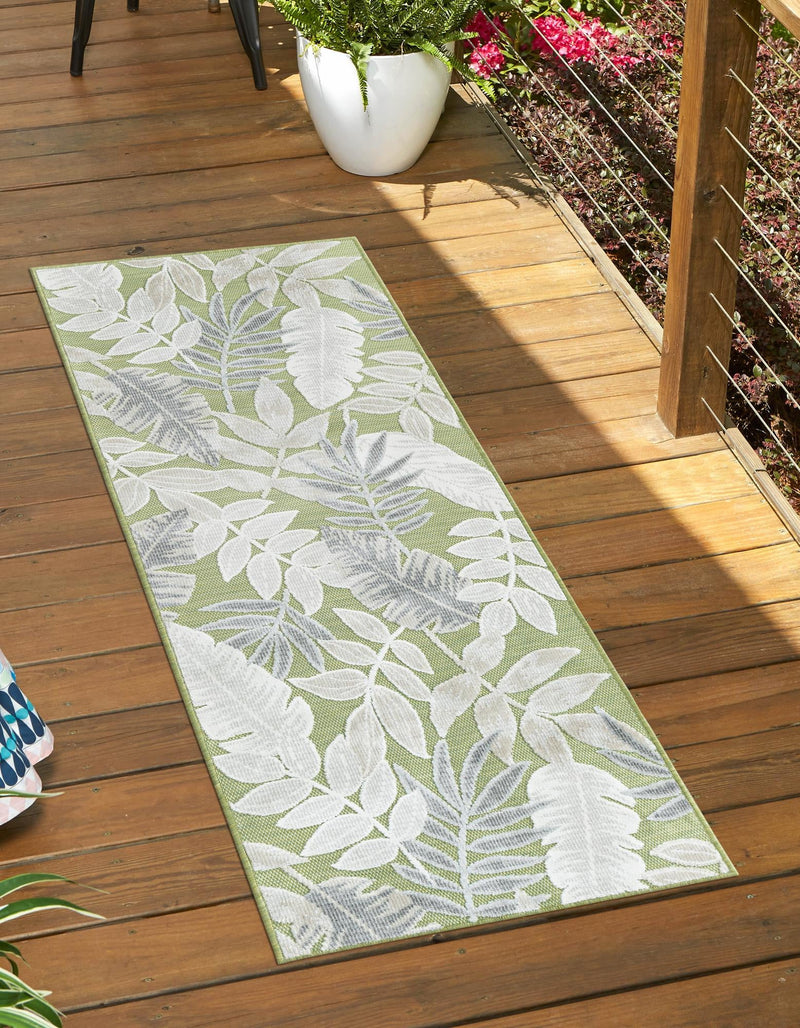 Seaside Blooms Collection Area Rug -  Serene Runner Green  lifestyle 73