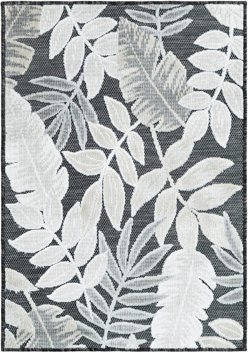 Seaside Blooms Collection Area Rug -  Serene Rectangle Black  lifestyle 2