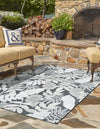 Seaside Blooms Collection Area Rug -  Serene Rectangle Black  lifestyle 8