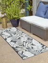 Seaside Blooms Collection Area Rug -  Serene Runner Black  lifestyle 91