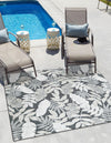 Seaside Blooms Collection Area Rug -  Serene Square Black  lifestyle 77