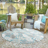 Seaside Blooms Collection Area Rug -  Serene Round Light Blue  lifestyle 134