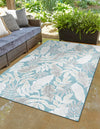 Seaside Blooms Collection Area Rug -  Serene Rectangle Light Blue  lifestyle 5