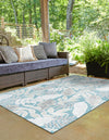 Seaside Blooms Collection Area Rug -  Serene Rectangle Light Blue  lifestyle 10