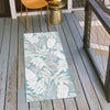 Seaside Blooms Collection Area Rug -  Serene Runner Light Blue  lifestyle 120