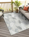 Seaside Blooms Collection Area Rug -  Serene Rectangle Gray  lifestyle 6