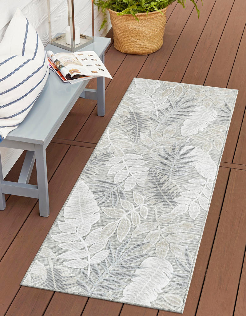 Seaside Blooms Collection Area Rug -  Serene Runner Gray  lifestyle 82