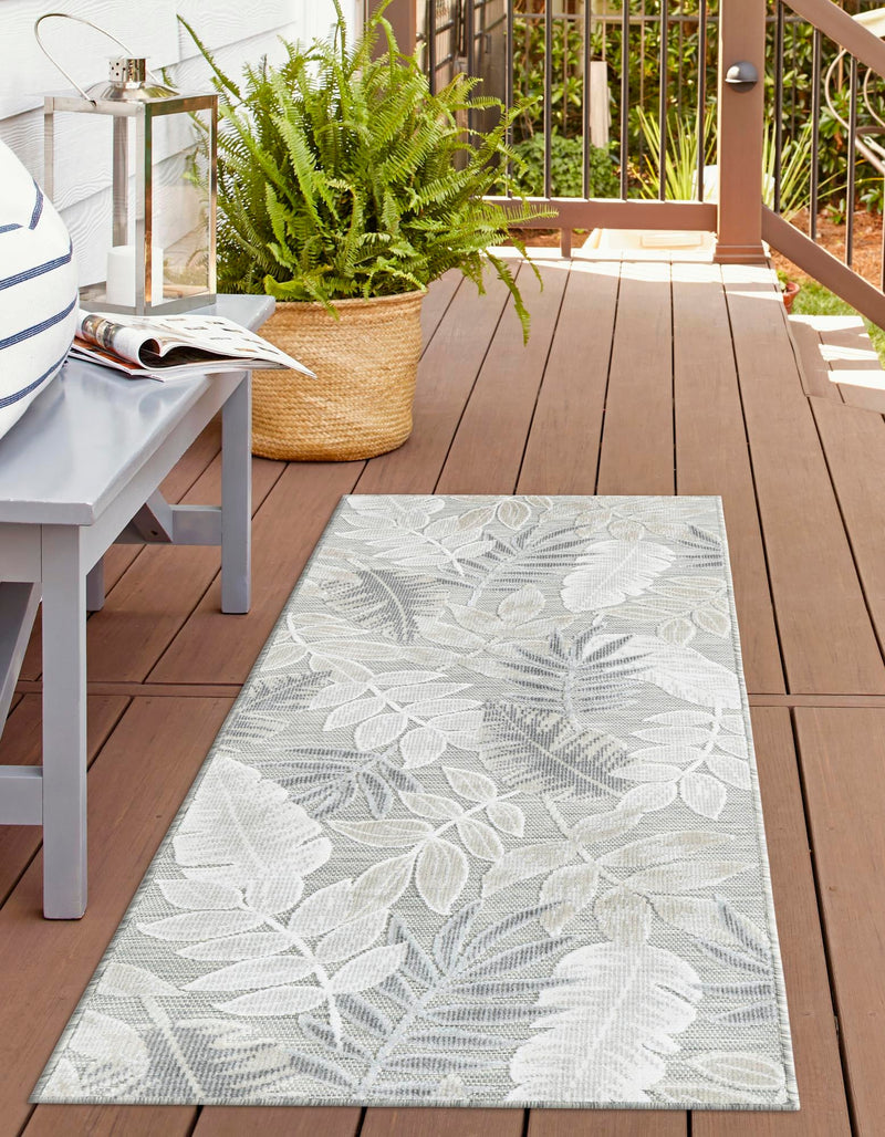 Seaside Blooms Collection Area Rug -  Serene Runner Gray  lifestyle 97