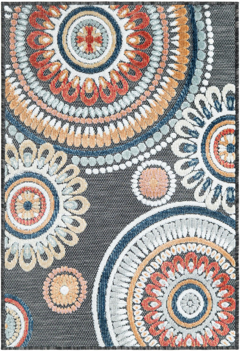 Seaside Blooms Collection Area Rug -  Eden Rectangle Black Main