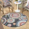 Seaside Blooms Collection Area Rug -  Eden Round Black  lifestyle 87