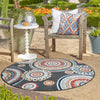 Seaside Blooms Collection Area Rug -  Eden Round Black  lifestyle 97