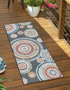 Seaside Blooms Collection Area Rug -  Eden Runner Black  lifestyle 59