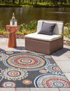 Seaside Blooms Collection Area Rug -  Eden Square Black  lifestyle 81