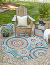 Seaside Blooms Collection Area Rug -  Eden Round Light Blue  lifestyle 60