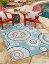 Seaside Blooms Collection Area Rug -  Eden Rectangle Light Blue  lifestyle 3