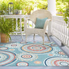 Seaside Blooms Collection Area Rug -  Eden Square Light Blue  lifestyle 100