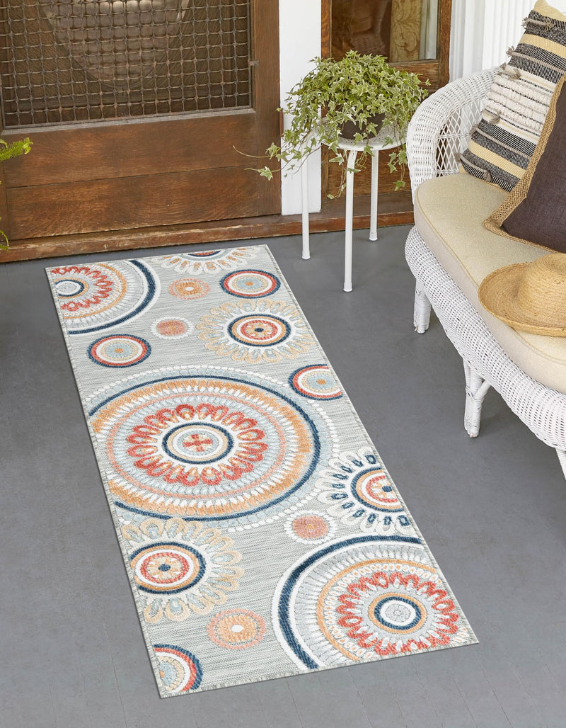 Seaside Blooms Collection Area Rug -  Eden Runner Gray  lifestyle 63