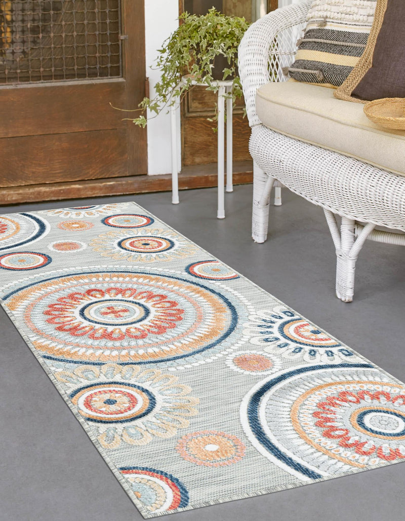 Seaside Blooms Collection Area Rug -  Eden Runner Gray  lifestyle 73