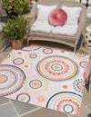 Seaside Blooms Collection Area Rug -  Eden Square Pink  lifestyle 67