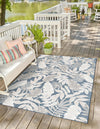 Seaside Blooms Collection Area Rug -  Serene Rectangle Navy Blue  lifestyle 4