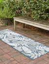 Seaside Blooms Collection Area Rug -  Serene Runner Navy Blue  lifestyle 100