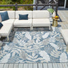 Seaside Blooms Collection Area Rug -  Serene Square Navy Blue  lifestyle 142