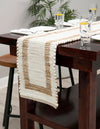 Osian Looms Collection Area Rug - Durham Table Runner White and Natural  lifestyle 87