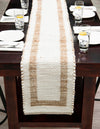 Osian Looms Collection Area Rug - Durham Table Runner White and Natural  lifestyle 93