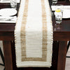 Osian Looms Collection Area Rug - Durham Table Runner White and Natural  lifestyle 129