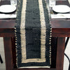 Osian Looms Collection Area Rug - Durham Table Runner Black  lifestyle 130