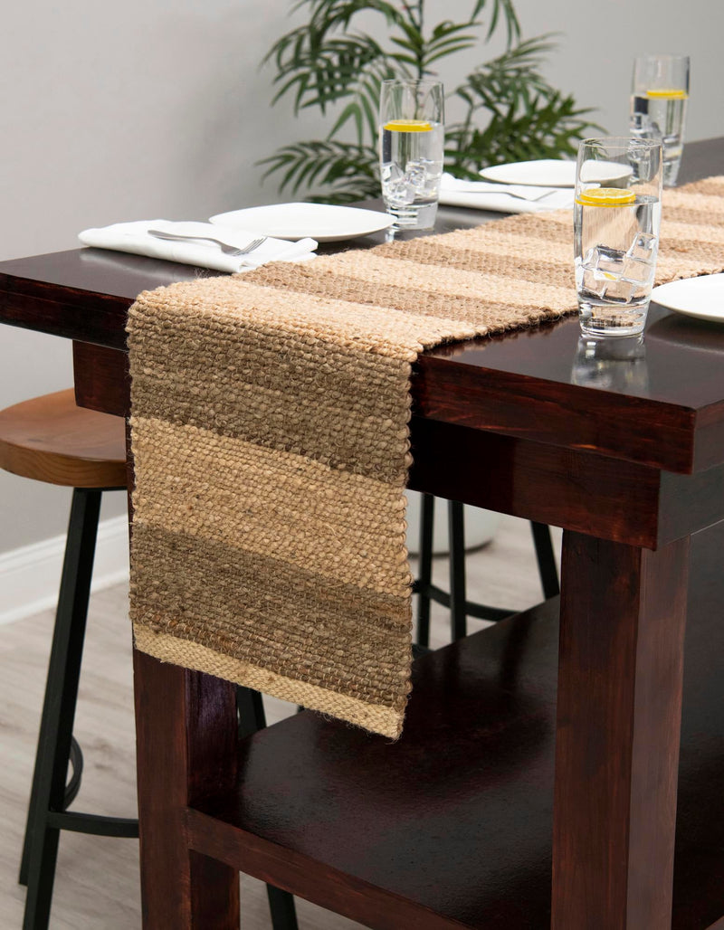 Woven Seaside Jute Collection Area Rug - Nantucket Table Runner Natural Ivory  lifestyle 45