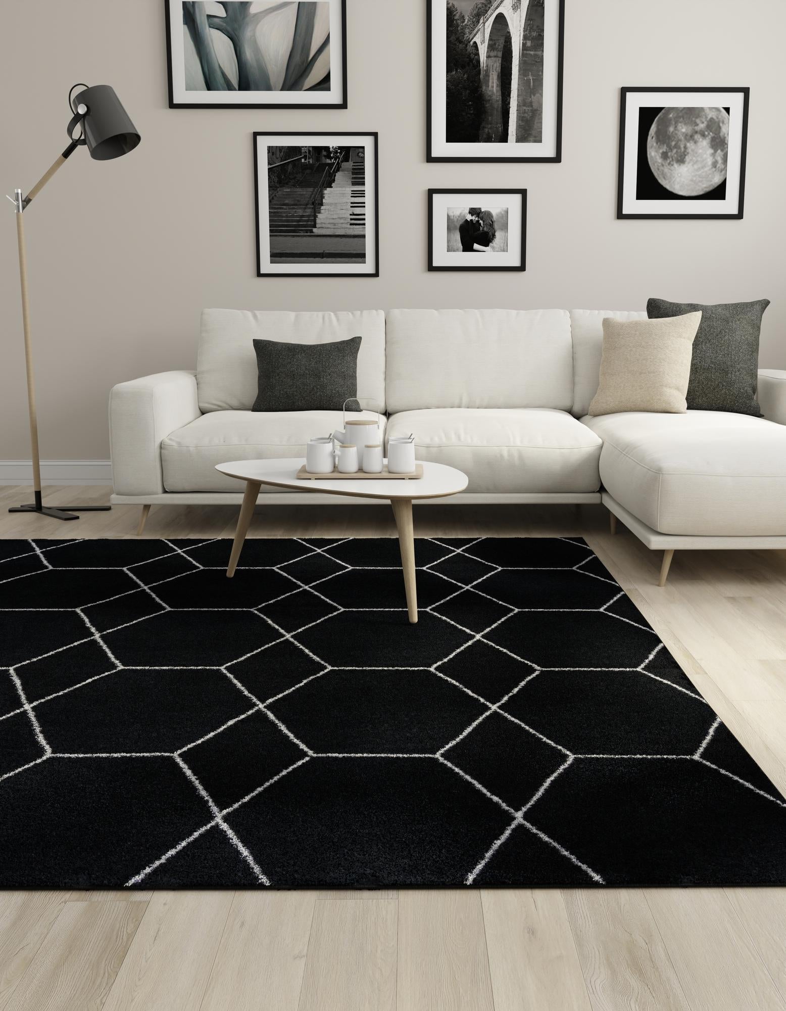 Trellis Mosaic Collection Area Rug - Arborville (Black)