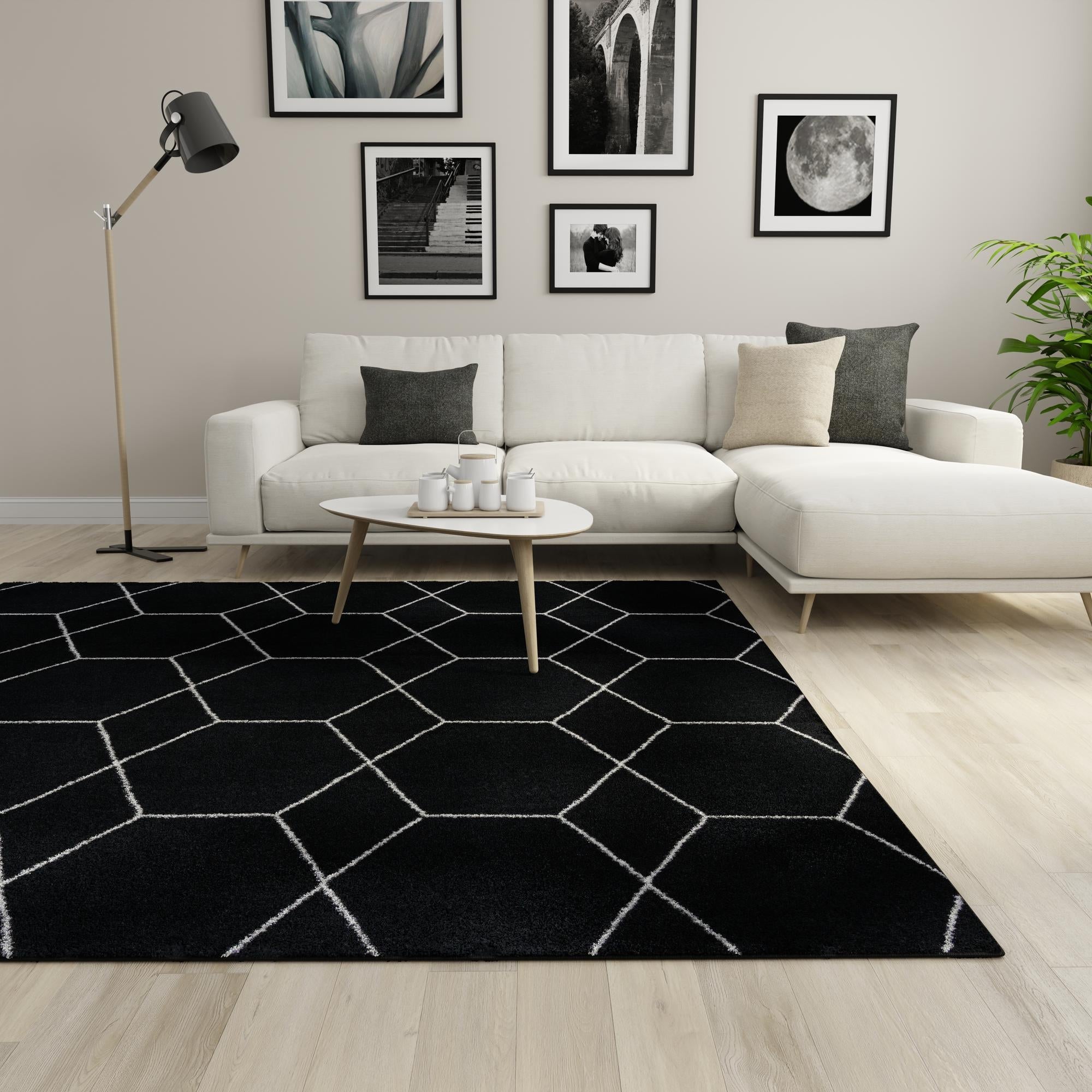 Trellis Mosaic Collection Area Rug - Arborville (Black)